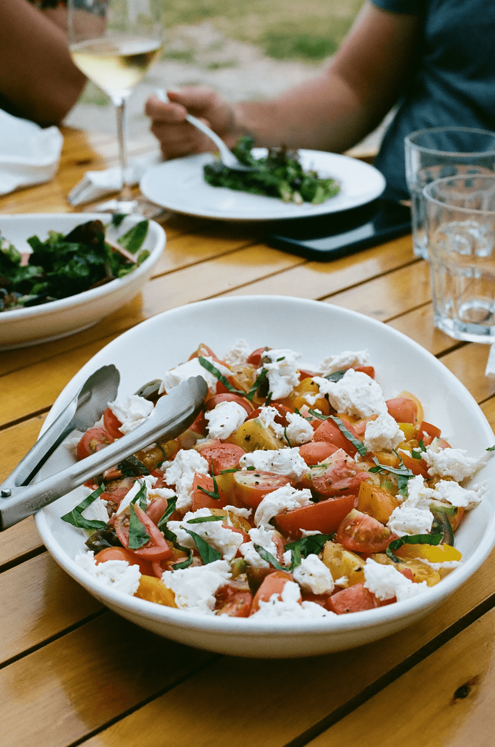 Heirloom tomato and fresh mozzarella at Norman Hardie